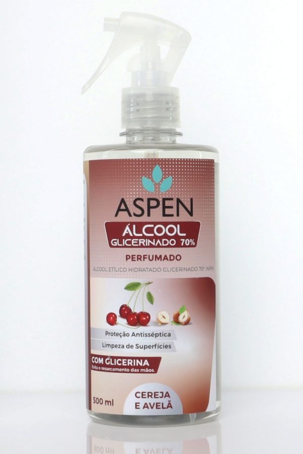 Álcool Glicerinado 70% - Cereja e Avelã - Spray 500 ml-0