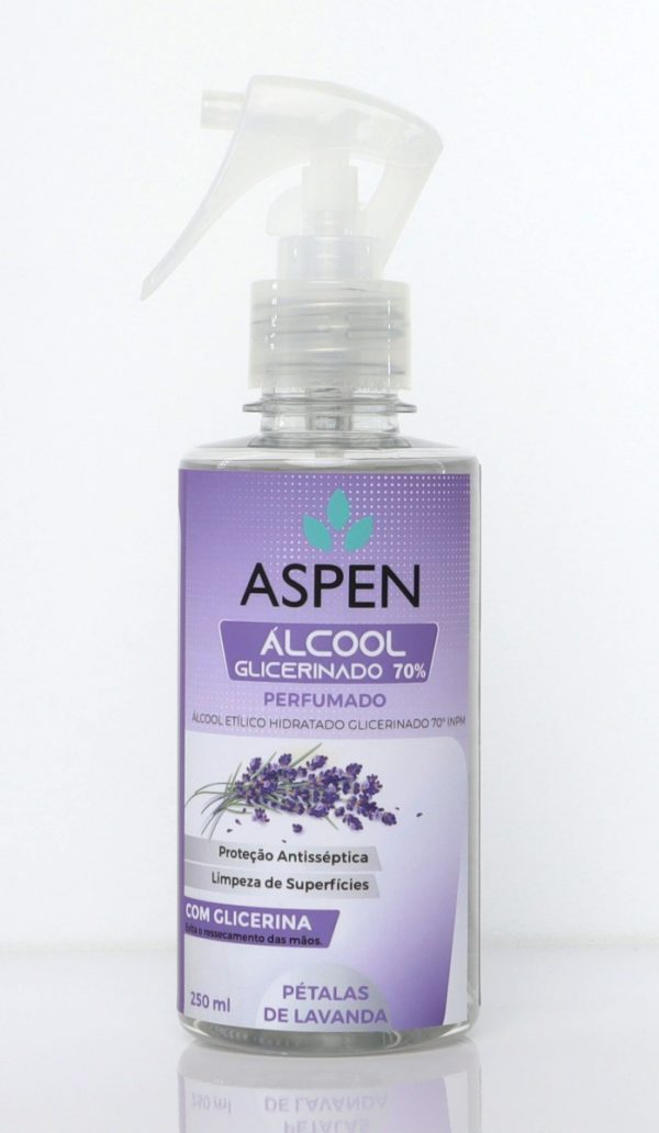 Álcool Glicerinado 70% - Pétalas de Lavanda - Spray 250 ml-0